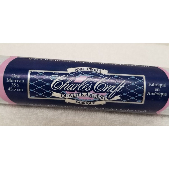 LIGHT BLUE Charles Craft Silver Quality Cross Stitch 14 Count 15" x 18" item325 - Picture 2 of 13